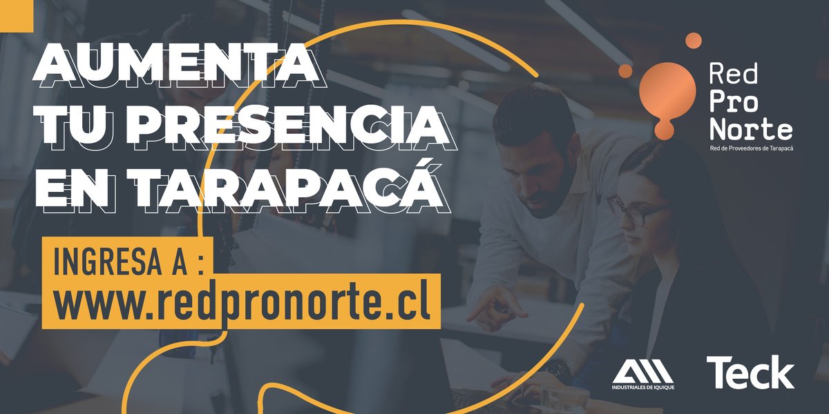 aiigremio's tweet photo. #RedProNorte   
Súmate a la plataforma @Red_ProNorte para la búsqueda de empresas de #Tarapacá, iniciativa de @TeckChile y @aiigremio, y que tiene como objetivo visibilizar la oferta de materiales y servicios en la región.

➕ información en 👉 https://t.co/YiSmoDxMyj https://t.co/sVzLCcDhbN