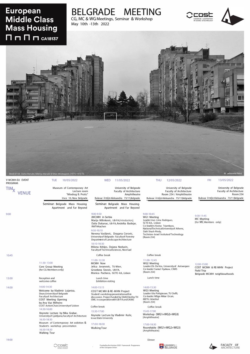 mcmh_eu's tweet photo. CA18137-Belgrade Event - Program - https://t.co/YWsqrwFPBb
Belgrade Event - MCMH-EU - V MC Meeting
CG, MC &amp; WG #Meetings, #Seminar &amp; #Workshops
May 10th to 13th 2022
@BelgradeUni https://t.co/psx8cDtoFZ