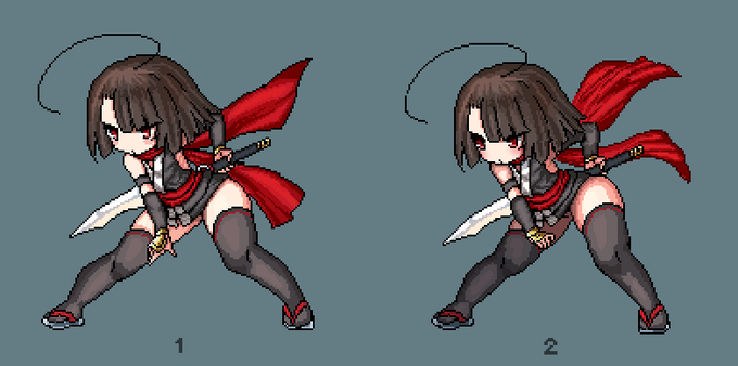 ちなみにアイコンのドットもこの間調整加えました
かわいくしようとしたら足が短くなってちっちゃくなっちゃった
 #ドット絵 #pixelart 