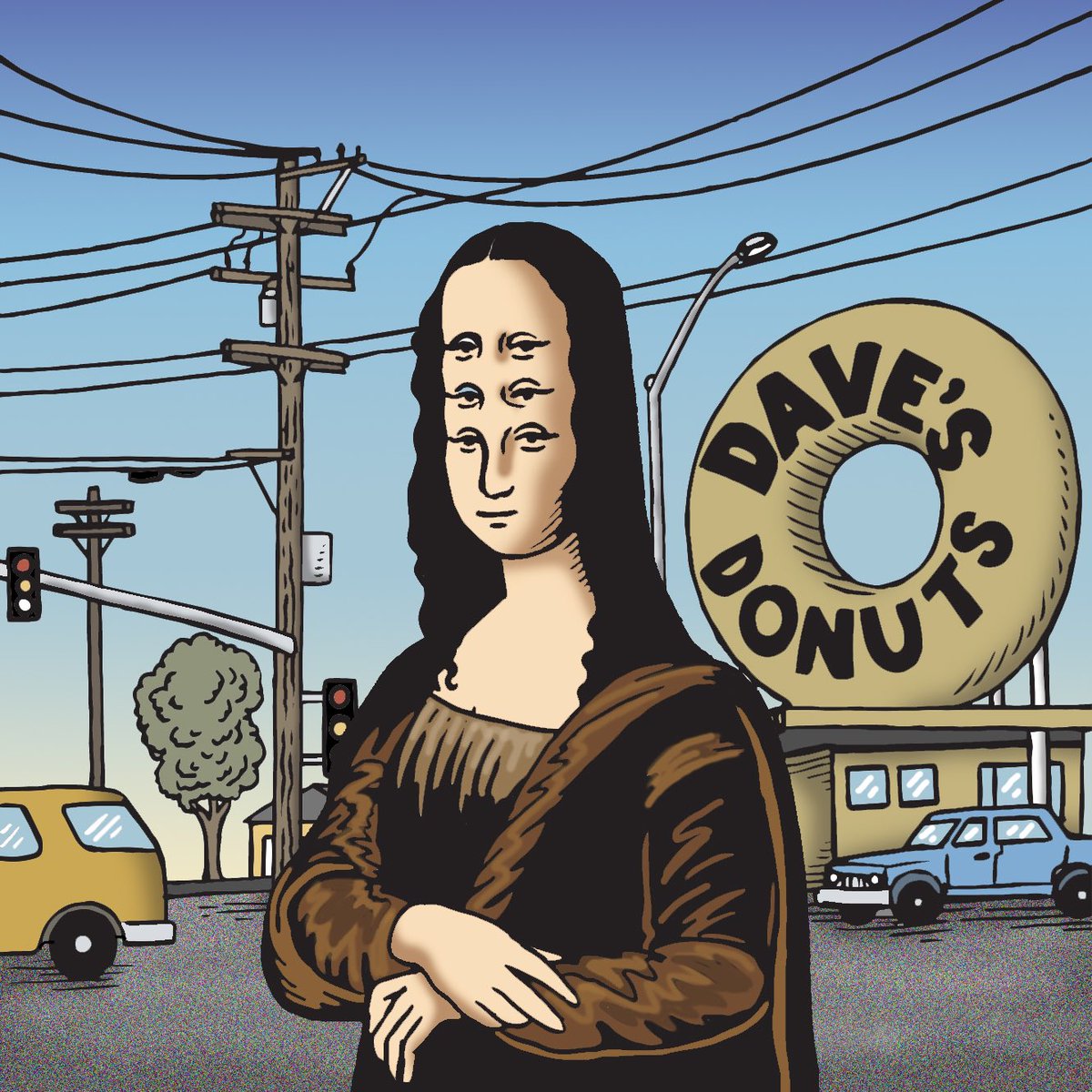 Fun Fact – Mona Lisa is a 500 year old zombie and a frequent patron of Dave’s donuts
