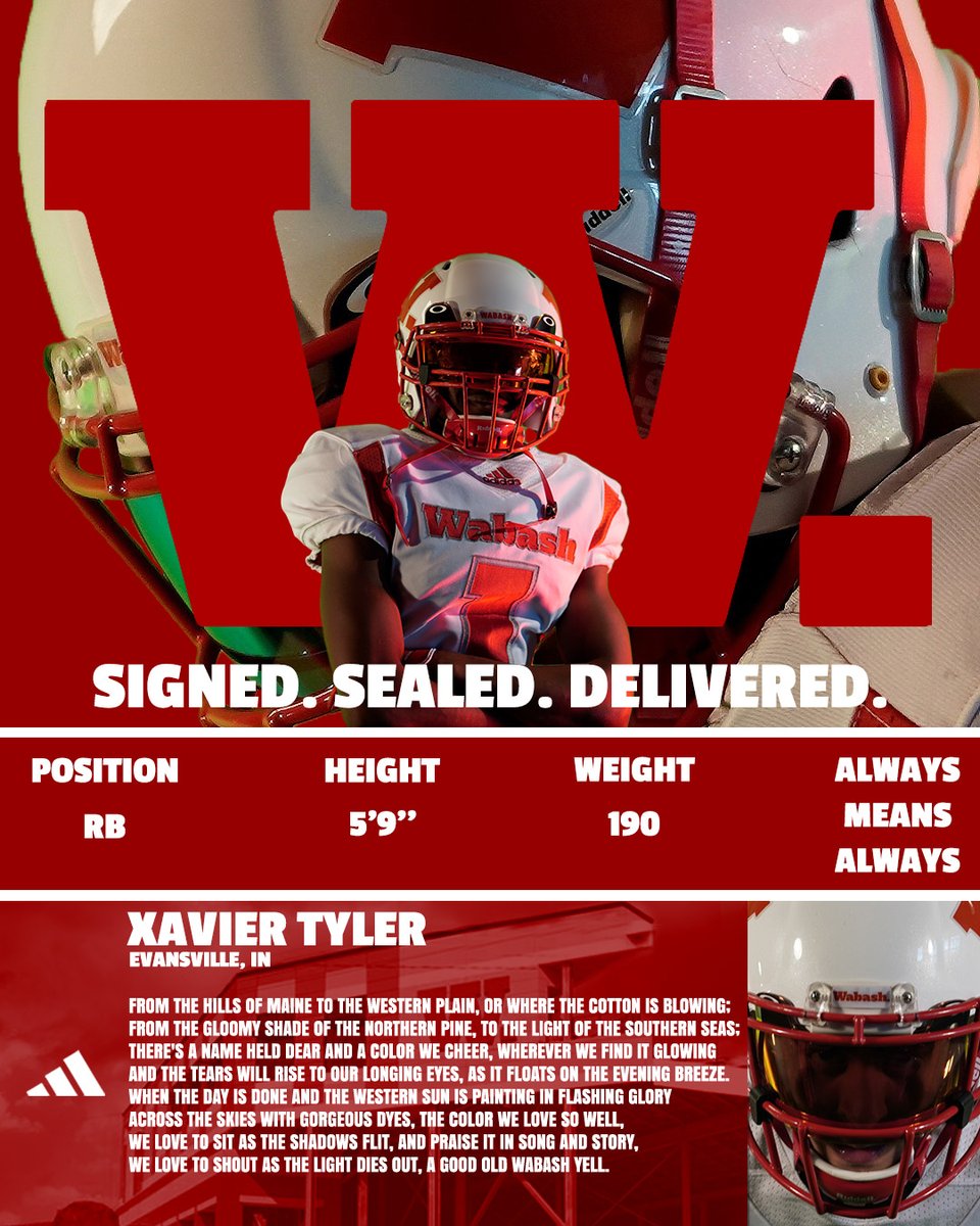 WabashFB's tweet photo. Welcome, Xavier Tyler! #WAF2026 https://t.co/PYc170AwuA