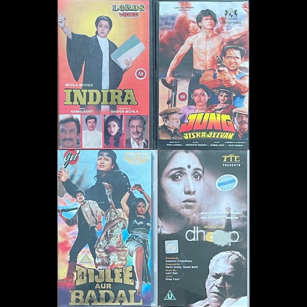 The_Retro_Singh's tweet photo. Currently got these mega rare & obscure movies for sale on VHS. Please message me for the individual eBay links for any you’re interested in 🙏🏽
https://t.co/bbrpaLEtn5
#Bollywood #BollywoodVHS #VHS #BollywoodVHSForSale #VHSForSale #Movie #Film #RareVHS #RareMovies #RareFilms https://t.co/QrQ6oeZXL4
