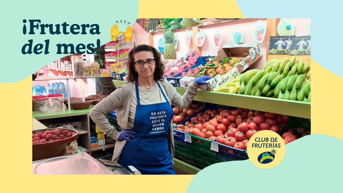 platanosiempre's tweet photo. Muchas gracias por todo Juani ✨ 
¡Y enhorabuena por haber sido elegida Frutera del Mes! Puedes encontrarla la frutería Alcantud en Calle Jardines nº1, Cartagena, Murcia. 💛 #YoElijoLocal
Descubre el club de fruterías: https://t.co/1pklARRpzE https://t.co/lCFC67n0Hc
