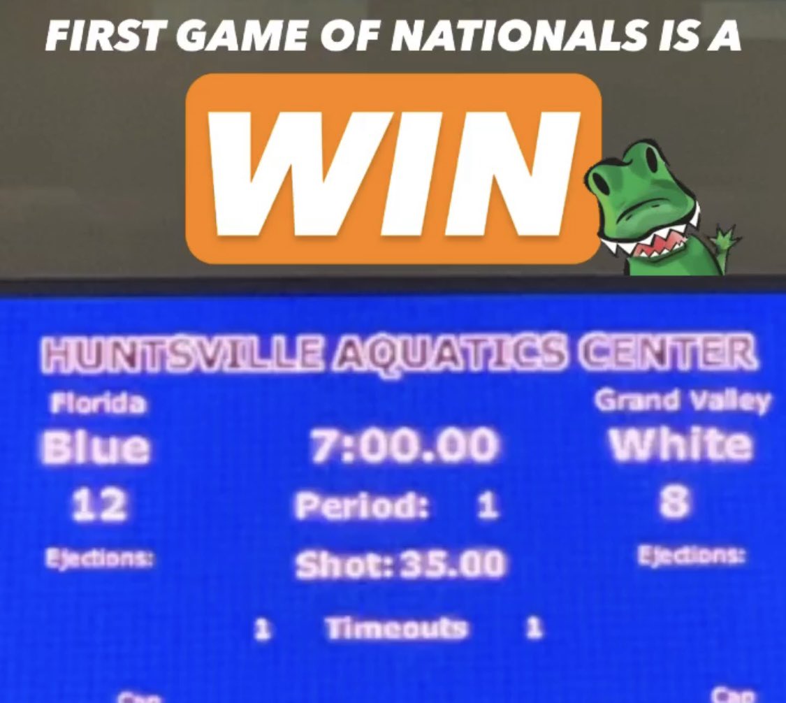 Game 1: UF 12 Grand Valley 8. Game 2 is Friday, 9am CT, vs winner of UMich and Colorado State U. #CantStopTheRise