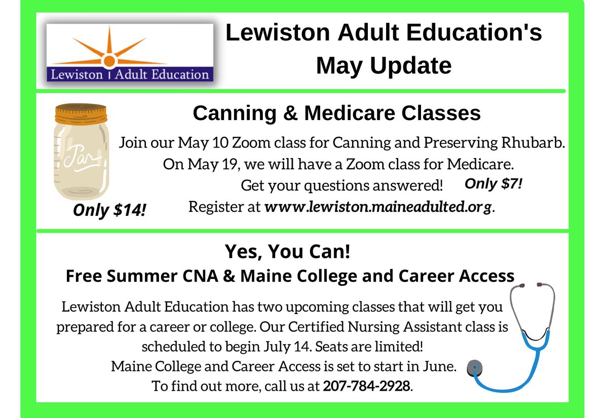 We still have openings for upcoming classes. Check out what we have next with our May coming attractions.