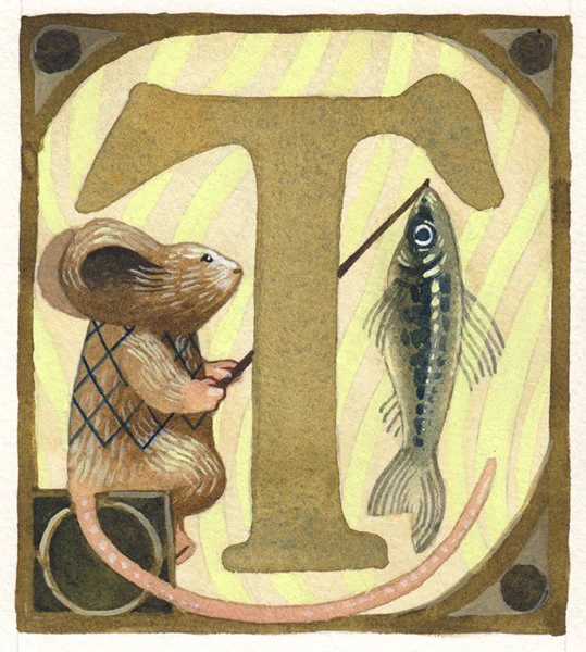 "T" for the Mouse Guard Alphabet Book - one of my favs, a good summer vibe 🐟 