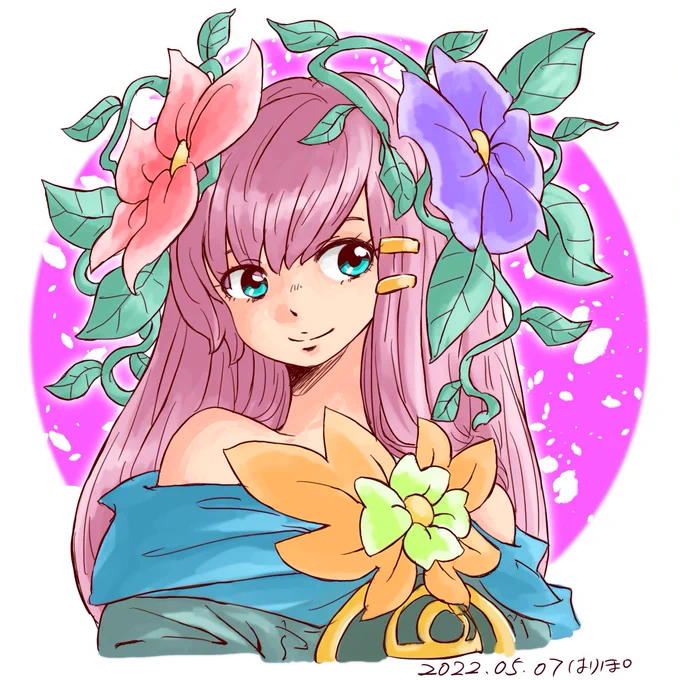 お花ちゃん💐リメイク。
人物スケッチ、線画練習と共に「塗り」の練習もしていかなければ。。。😭 