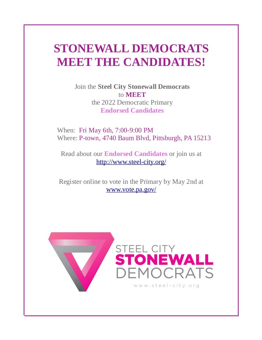 StonewallPGH's tweet image. Tonight! ...
Tonight! ...