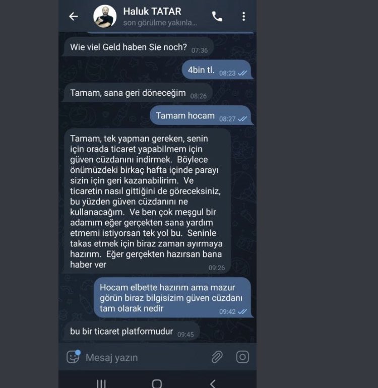 Telegramda benim adımla sizden para çalan hesaplar var! Allah aşkına sorun kendinize🙏🙏🙏Haluk Tatar sizden neden para istesin? Ayrıca 3-4 bin verecekseniz, en azından bir görüntülü arayın🙏🙏🙏ben miyim bakın!