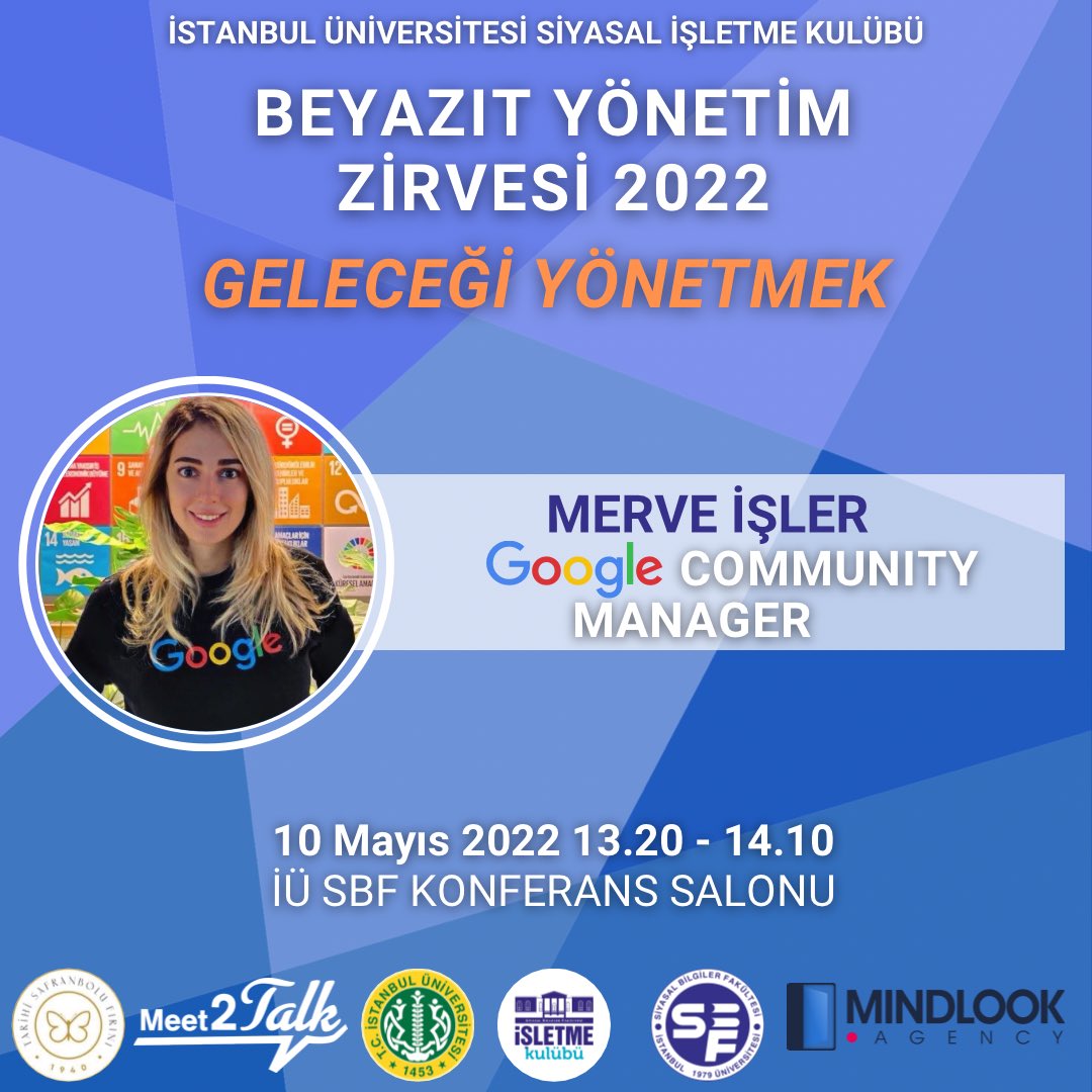 Merve İşler, Google'daki geliştirici topluluklarından sorumludur.  BM Sürdürülebilir Kalkınma Hedefleri odaklı kuluçka programını (Solution Challenge Incubation Program) oluşturmuştur ve yönetmektedir. Lisansını Bilkent Üniversitesi "Computer Science" bölümünde tamamlamıştır.#iü