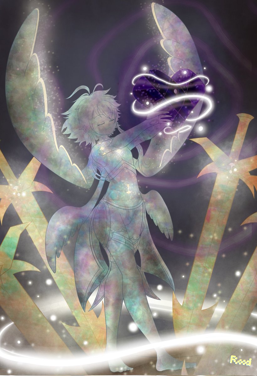 GhostChan3's tweet photo. Wanted to draw a statue of Akira holding a mysterious dark heart. The light keeps it's energy contained. https://t.co/Y5FzHQU8gz