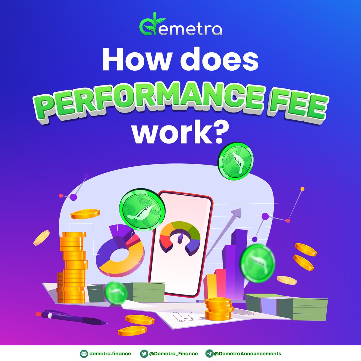 Demetra_Finance's tweet photo. To assure everything in Demetra 🍃 will perform smoothly, a Performance Fee  will be deducted from every transaction. 🔐

The fee will be allocated to marketing plans, promotions &amp; further development of Demetra products. 💸

Learn more how it works 👉 🌐https://t.co/KzTLsWLmTG https://t.co/TWnDWqdUOb
