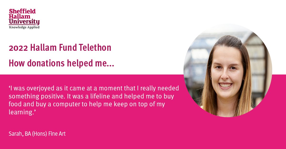 SHU_Alumni's tweet photo. Mature student and mom of two, Sarah struggled to keep up with bills and put food on the table, let alone purchase a new laptop for her studies. Thanks to alumni donations, she received a hardship payment alongside funds to purchase a laptop.

Read more 👉 https://t.co/nLuFW3bch0 https://t.co/Wb3SApioD7