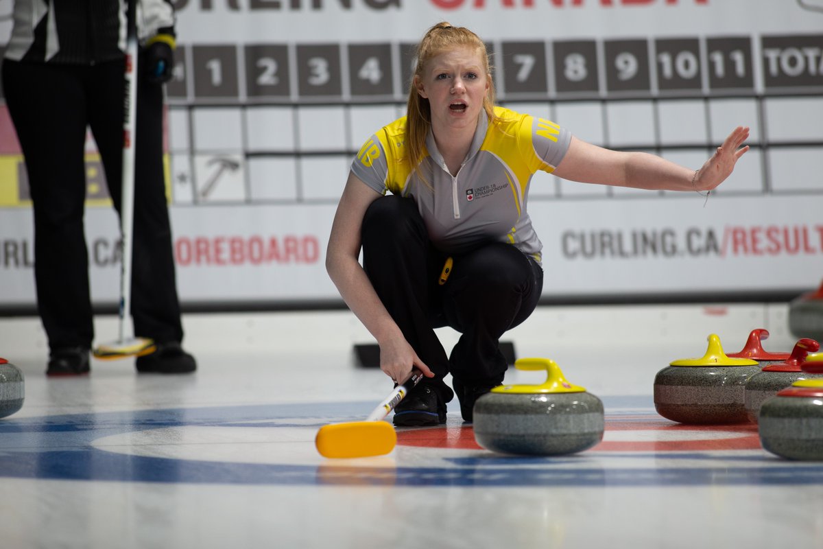 CurlingNB's tweet photo. Having finished 2nd in Pool A, NB2 Girls-Team Gaines, had made it through to the 9 team playoff round at the Canadian U18 Championships.  After losing to AB1 this morning, Gaines will move to the Consolation round of play.  Live scoring available at https://t.co/hRqGtSu87W https://t.co/JIecytb1gD