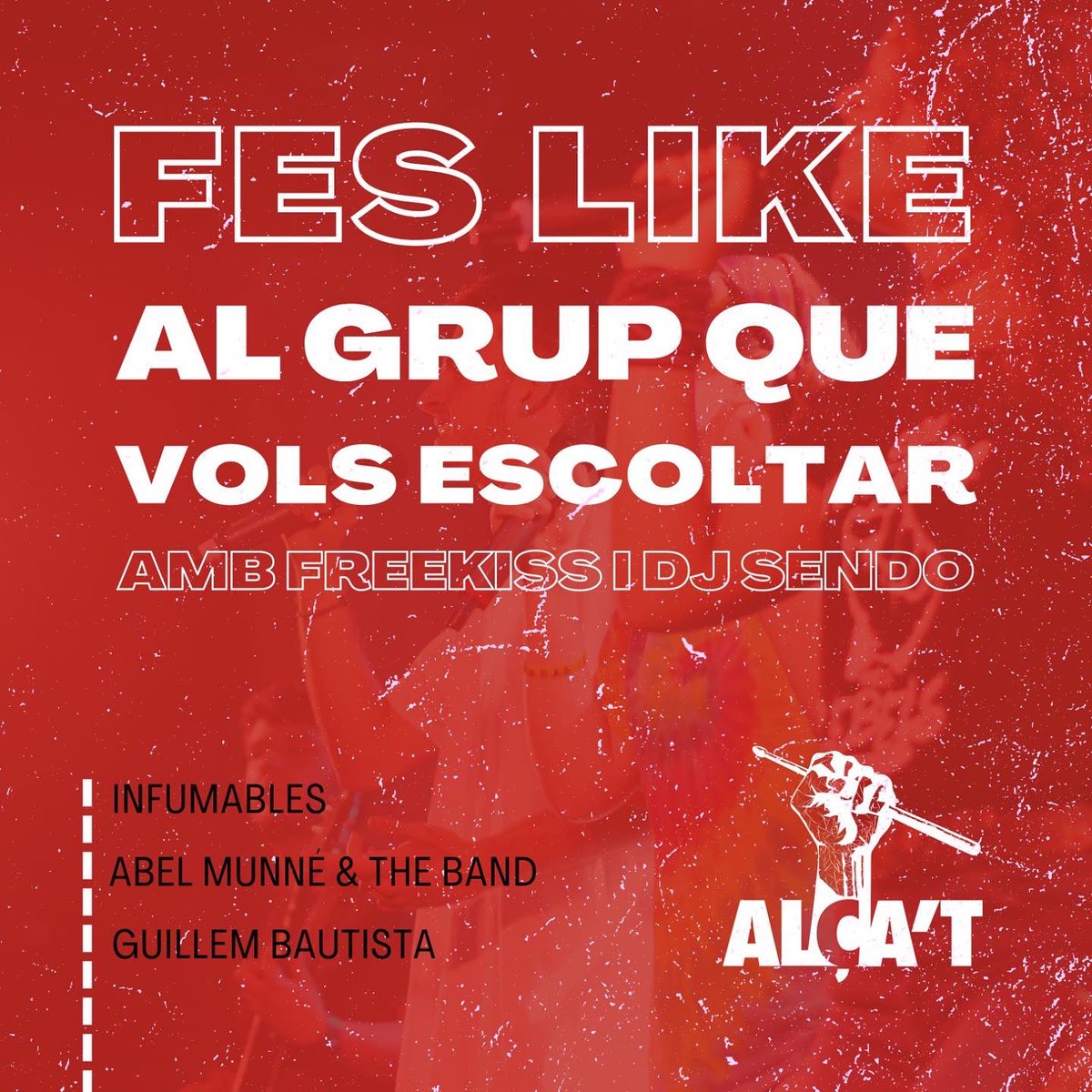 AlcatMJ's tweet photo. 👀Us recordem que els concursants son:

-Infumables 
-Abel Munné &amp; The Band
-Guillem Bautista https://t.co/saIo2UByWf