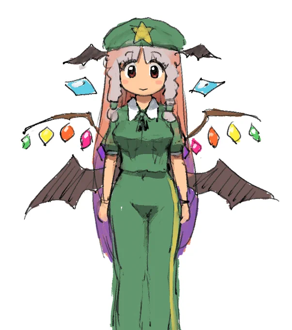 パチュリー成分ドコーという声がありましたので。髪の下の紫色の部分だったんですが、背景や効果等で確かに分かりづらくなってましたね( ˘ω˘ )デザイン決め時点のラフがこちら。 
