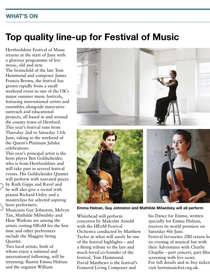 HertMusicFest's tweet photo. Very nice to have this preview in #Axis magazine with just a month to go until this year’s festival opens https://t.co/BIWbsBNDji https://t.co/tf36RRpC7B