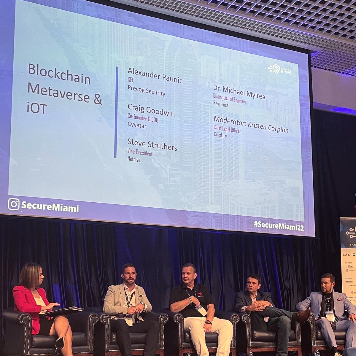 cyvatar's tweet photo. 🔒 #securemiami was a success! Our co-founder @MrCraigGoodwin spoke on a fascinating panel about Blockchain, Metaverse, and IoT, &amp; the booth was bustling with people intrigued about our forward-thinking cybersecurity solutions. Happy Cinco de Mayo &amp; see ya next year, Miami!🌴 https://t.co/DMiCSfoOPC