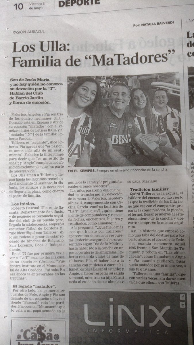 Con ellos esta pasión es más hermosa 😍. Los amo <a href="/PiaUlla/">María Pia</a> , <a href="/F_Ulla/">Fede Ulla</a> ,Papi .
EsTe amor es incondicional 🔵⚪.