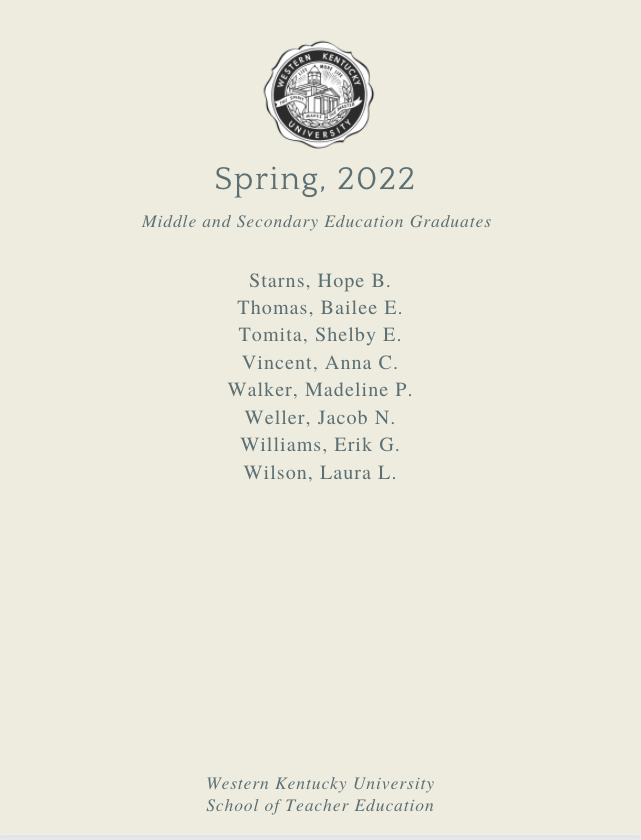 CEPTatWKU's tweet photo. Congratulations to our Spring, 2022 Graduates!!!!!!! We are SO PROUD of you!  @WKUSTE @WKUCEBS @wku https://t.co/JpZMRtDiVY