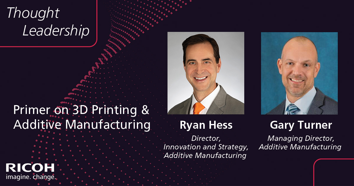 RicohTweets's tweet photo. How can traditional manufacturing and #3DPrinting work for you? Here are insights from our experts Ryan Hess and Gary Turner in a series on #AdditiveManufacturing. https://t.co/naMCzvHozp #FocusOnForward #Manufacturing #Technology #Innovation https://t.co/LHuf27NYSb