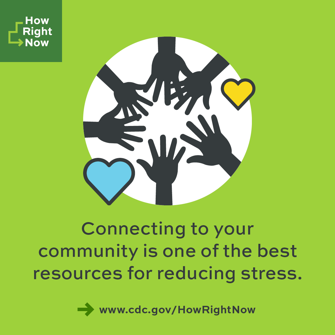 CDCInjury's tweet photo. Staying connected to your community of family, friends, and neighbors can improve your well-being and positivity, whether you’re celebrating a milestone or having a difficult time. 

Learn more: https://t.co/ABTyh4gEGQ 

#HowRightNow #Together4MH #MHAM https://t.co/RApqsLefWf