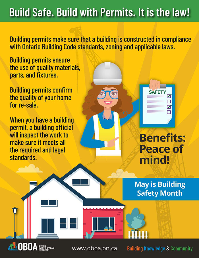 _HaltonHills's tweet image. May is #BuildingSafetyMonth across Ontario! Let’s kick off the BSM campaign with @OBOA_Office by talking about building permits and why they are so important. #buildingcodematters