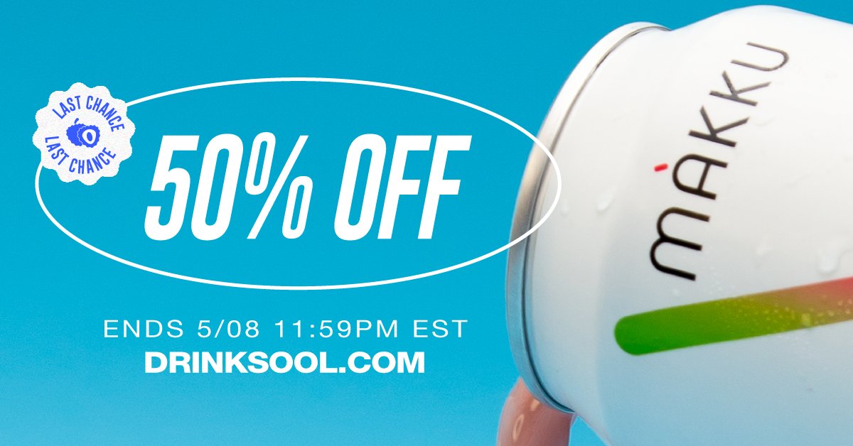 50% OFF Select #Makku Flavors! 🍓🍓🍓

⌛️Last Chance to Grab Strawberry Makku &amp; Lychee Makku 

✨Discount automatically applied — Cannot be combined with any offer. Sale Ends 05/08 11:59PM EST! 

drinksool.com

#NationalBeverageDay #Makgeolli #막걸리