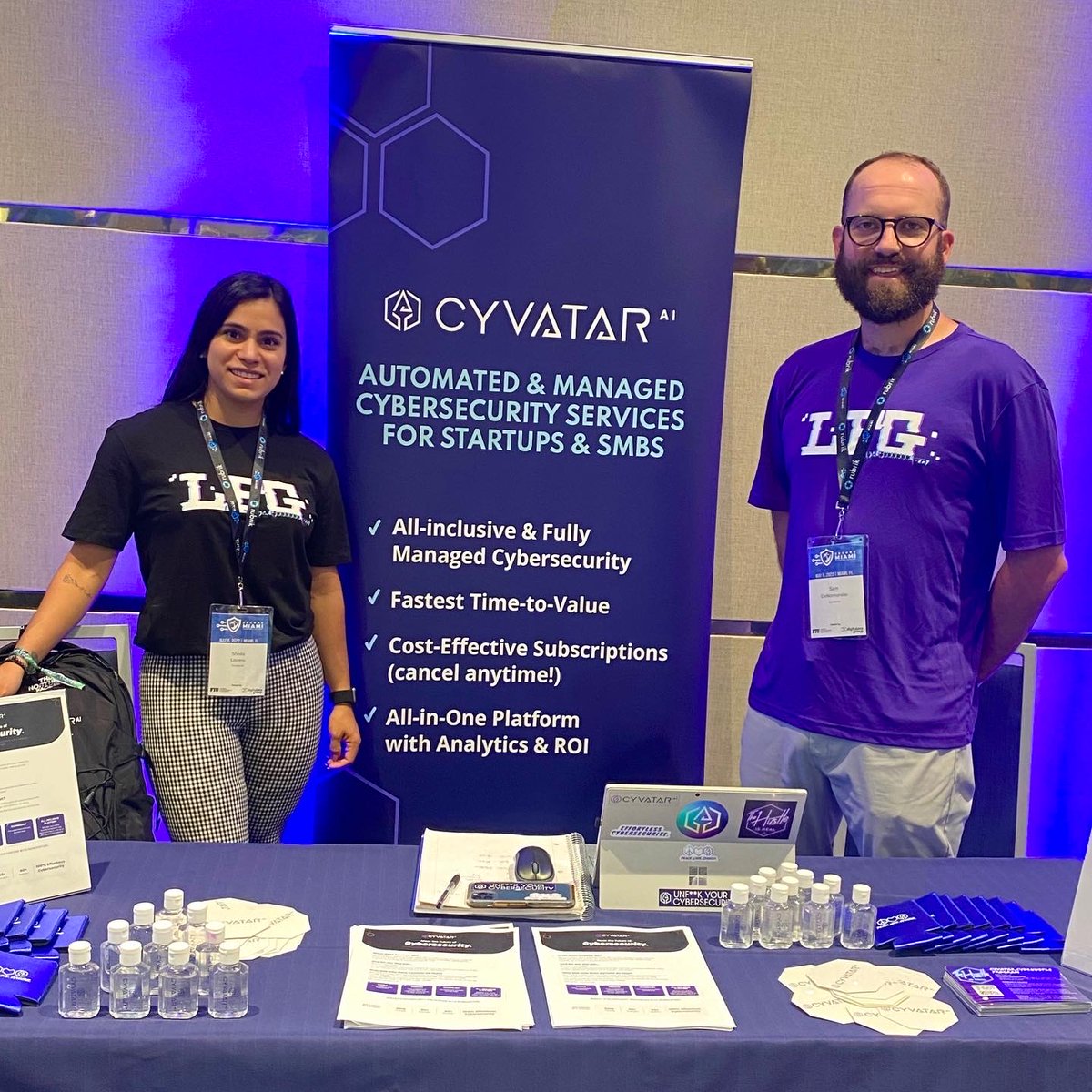 cyvatar's tweet photo. 🔒 #securemiami was a success! Our co-founder @MrCraigGoodwin spoke on a fascinating panel about Blockchain, Metaverse, and IoT, &amp; the booth was bustling with people intrigued about our forward-thinking cybersecurity solutions. Happy Cinco de Mayo &amp; see ya next year, Miami!🌴 https://t.co/DMiCSfoOPC