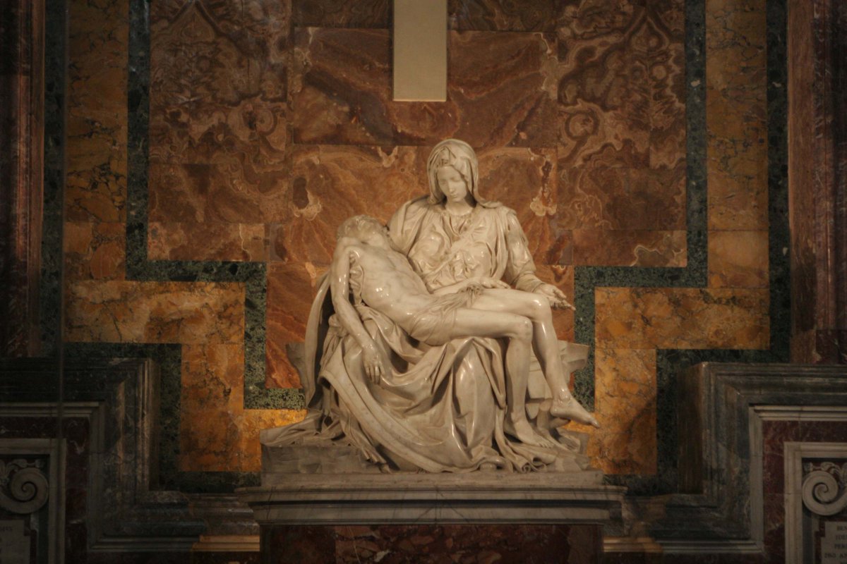 historydefined's tweet photo. Michelangelo completed his marble masterpiece, the Pietà, in 1499 when he was just 24 years old https://t.co/NTGuOmeso0