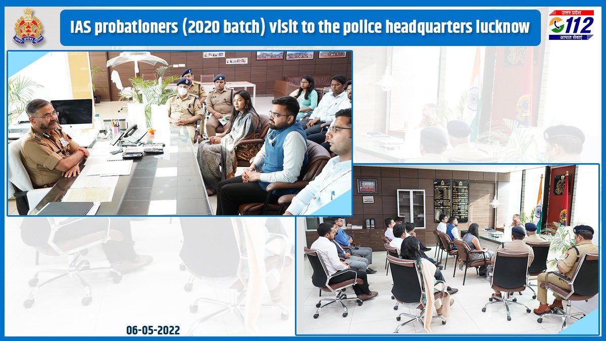 IAS Probs.of 2020 batch met ADG LO UP Sri Prashant kumar today the Police Hqs. ADG LO emphasised upon the critical role of synergy b/w Police &amp; administration in meeting the challenges of law &amp; order.He briefed them about the stellar performance of #UPPolice on law &amp; order front.