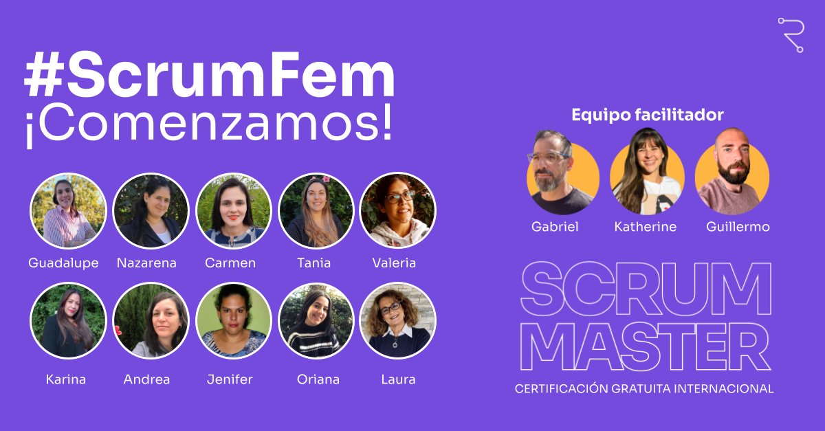 reconverTIteUY's tweet photo. ¡Qué alegría poder compartir que ayer comenzó #ScrumFEM! 🥳
👩🏻💻 Diez mujeres que residen en el interior de Uruguay tendrán la oportunidad de realizar la formación 100% gratuita en #ScrumMaster y de acceder a la certificación internacional. https://t.co/Uks0YD8RFA