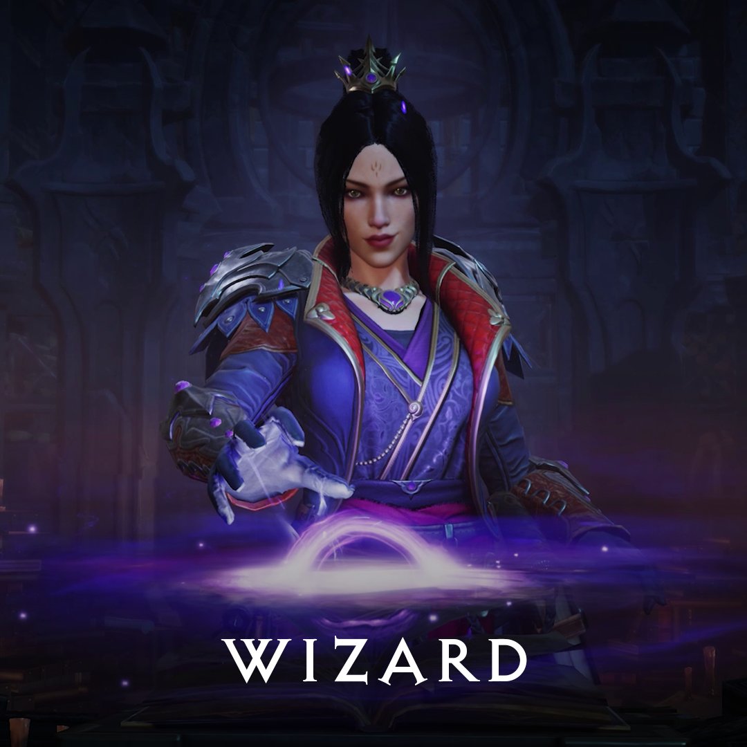 DiabloImmortal's tweet photo. The Wizard unleashes arcane magic. https://t.co/831x5bq9Gq
