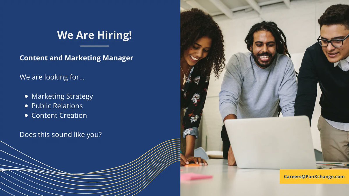 PanXchange's tweet photo. PanXchange has an exciting new opportunity for a Communications and Marketing Manager! If you are a self starter looking for a great opportunity to grow you can apply here:
https://t.co/PHMEdf9keI
#wearehiring #communicationmanager #manager #positionopen #marketing https://t.co/nWU3OSydtE