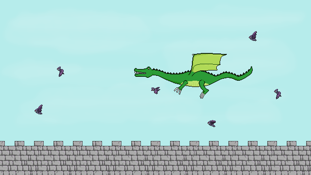 BeginnerGameDev's tweet image. Working on the assets for my first beginners game dev tutorial video, the bat sprite is courtesy of opengameart.org, background and dragon sprite my own. #pixelart #gamedev