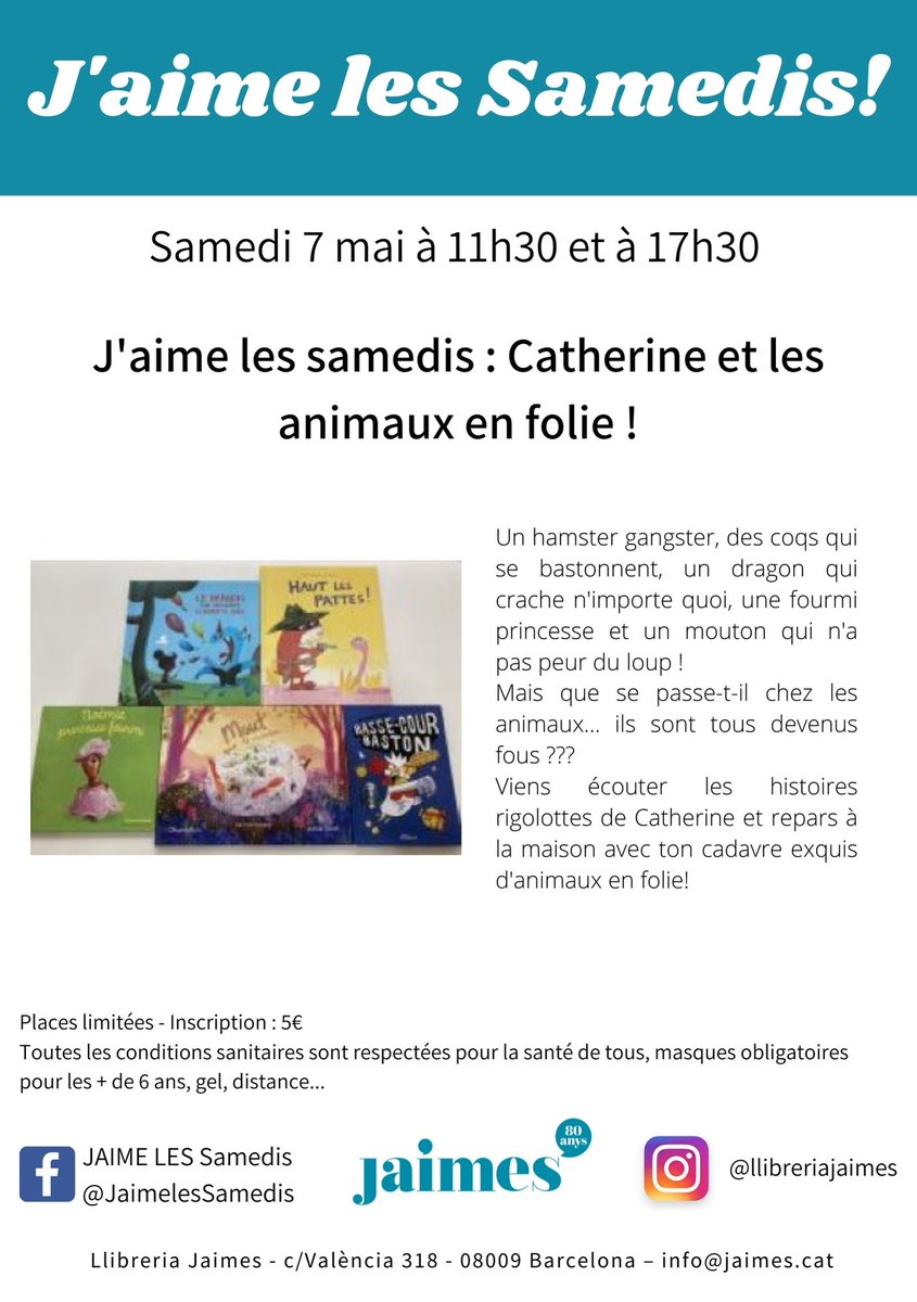 C'est demain 07/05/2022 à 11h30 et 17h30 ... inscris-toi vite ! Des animaux en folie et un cadavre exquis de monstres pas comme les autres à emporter chez toi !