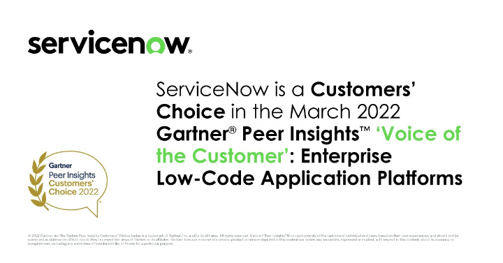 _willrowe2's tweet photo. @ServiceNow is a Gartner® Peer Insights ™ Customers’ Choice vendor in Enterprise Low-Code Application Platforms. 

#lowcode

https://t.co/cuu2uvhhy4 https://t.co/wyr0EWgJq7