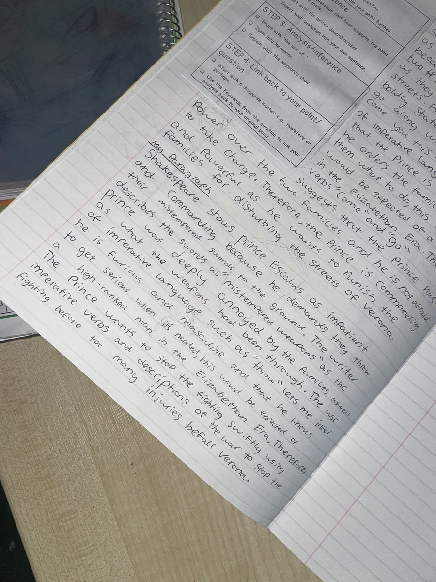 StAnnes_English's tweet photo. Year 7 have started their study of ‘Romeo and Juliet’, here’s some amazing analytical work from Tom D and Abhimanyu today. Well done! @StAnnesAcademy 🎭 📚 https://t.co/6lfIeEGhmI