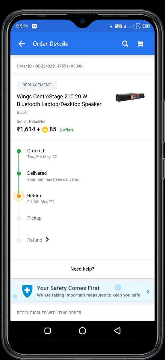 Saibaljana's tweet photo. 1st time very bad experience ��😭😭 my return request automatically cancel
@Flipkart https://t.co/dsk5HF3gZK
