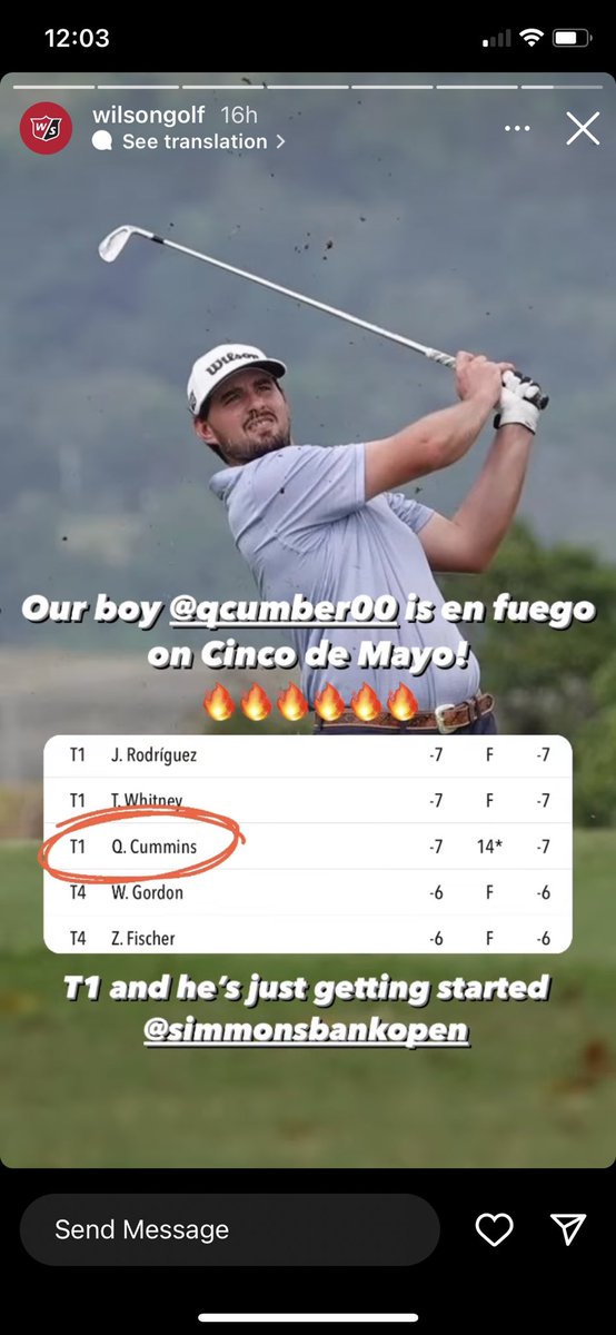 Quade in the lead!!! Nice 64 rolling into the weekend 🔥