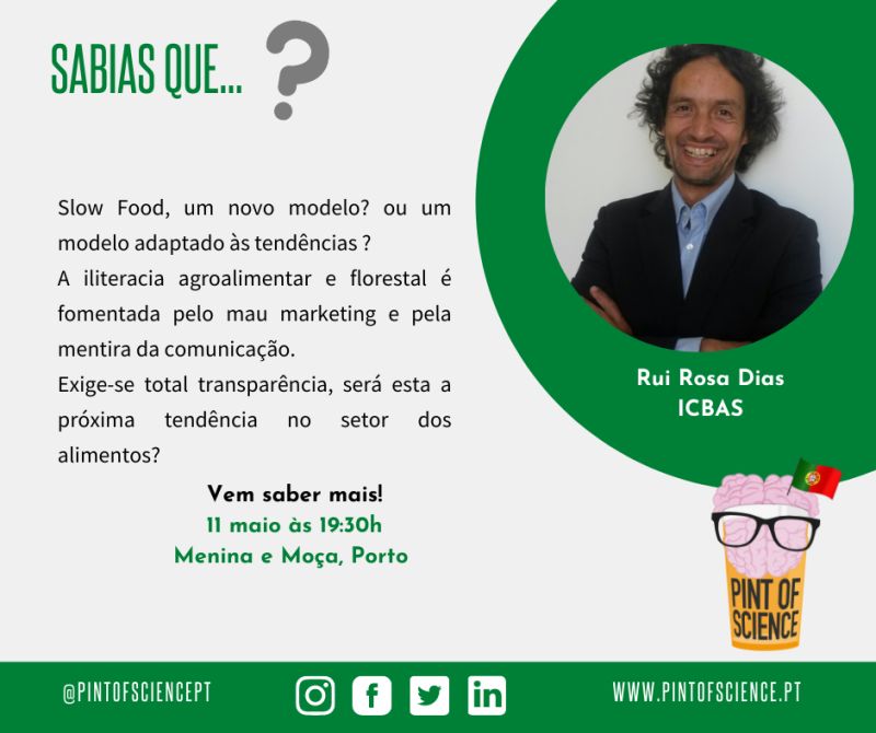 pintofsciencePT's tweet photo. Rui Rosa Dias vem falar-nos sobre sloz food e terra. 🌍
11 de Maio, às 19:30, no Menina e Moça.
#pint22 #pintworld #posPT #porto #cartaz #scicomm #scicommpt #onossomundo #ciencia #sciencefiction https://t.co/UqFhDlBVV3