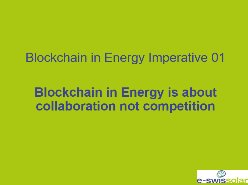 100 Blockchain in Energy Imperatives until the end of 2022. 

Blockchain in Energy Imperative 01: Blockchain in Energy is about collaboration not competition

#blockchain #DLT #Energy #BlockchainInEnergyImperatives