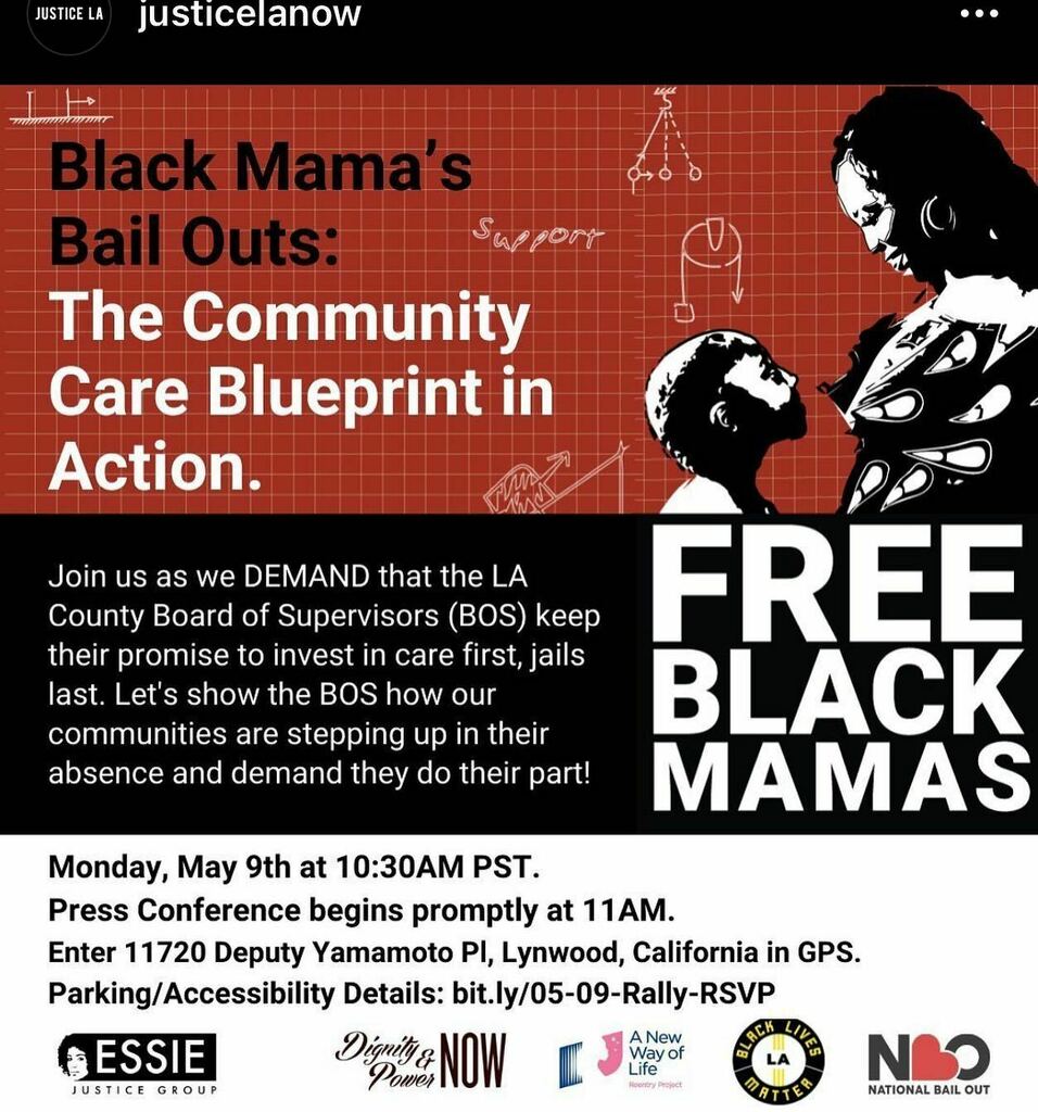 Peacefulli_inc's tweet photo. Rally to #FREEBLACKMAMAS on Monday May 9th at 10:30am. 11720 Deputy Yamamoto Pl, Lynwood California. For parking and disability details check out their link at https://t.co/OUhtmE5ezM You can find more information at any of the linked tags or @justicelan… https://t.co/B9zgXw8Fu5 https://t.co/tZBLeY0BOU