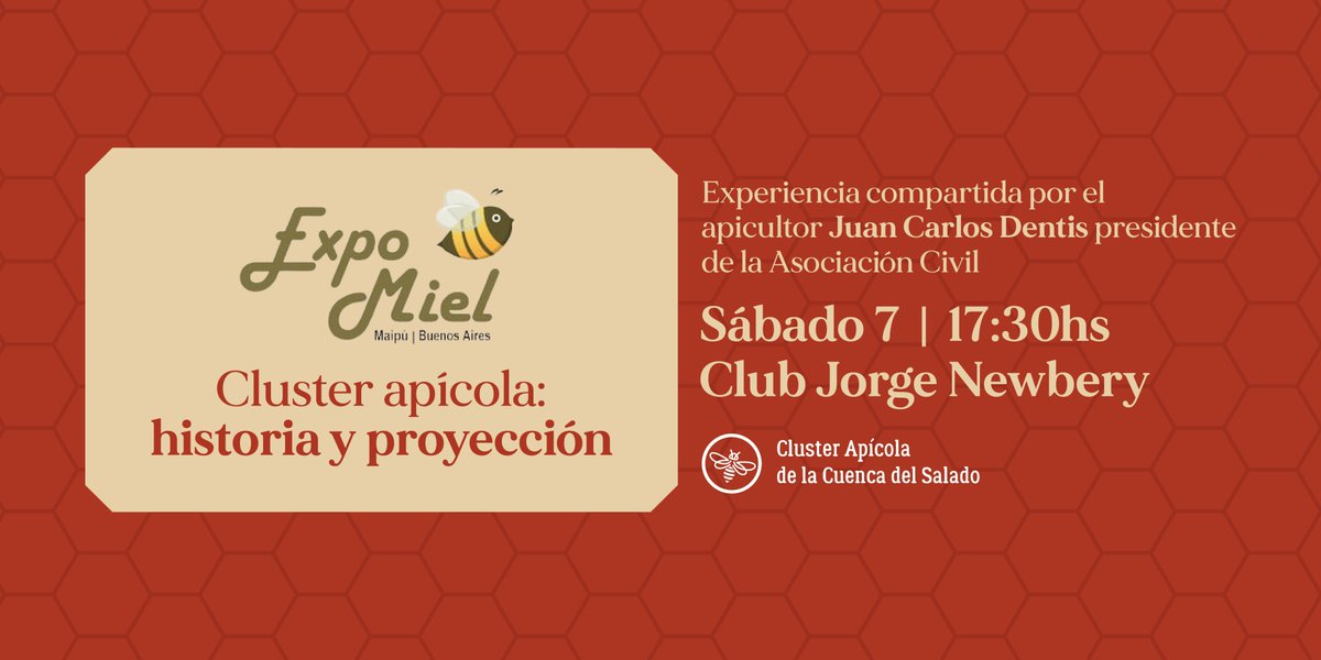 clusterapicola's tweet photo. Los esperamos para compartir esta experiencia junto al apicultor Juan Carlos Dentis.
📆 Sábado 7 a las 17:30hs
📍 Club Jorge Newbery, Maipú.

Si querés formar parte del Cluster comunicate con nosotros al ☎️+542494693118 o por nuestra web 🌐https://t.co/PooKyrzHD2 https://t.co/dOSKKK9C6v