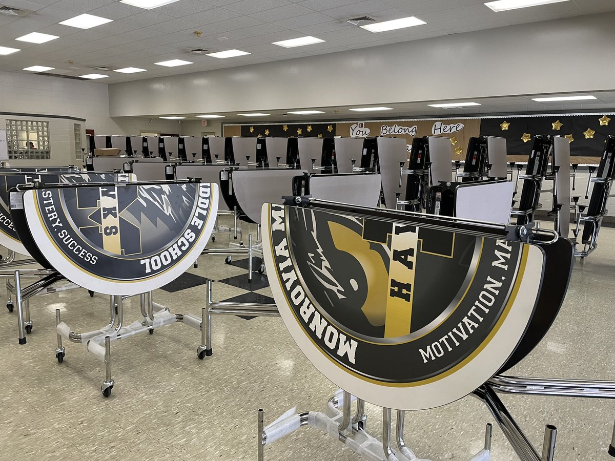 trawickk's tweet image. Beyond excited to have our new cafeteria furniture! Better late than never. Something new to take pride in @monroviahawks @MadCoSchools #readysetforwardmcss