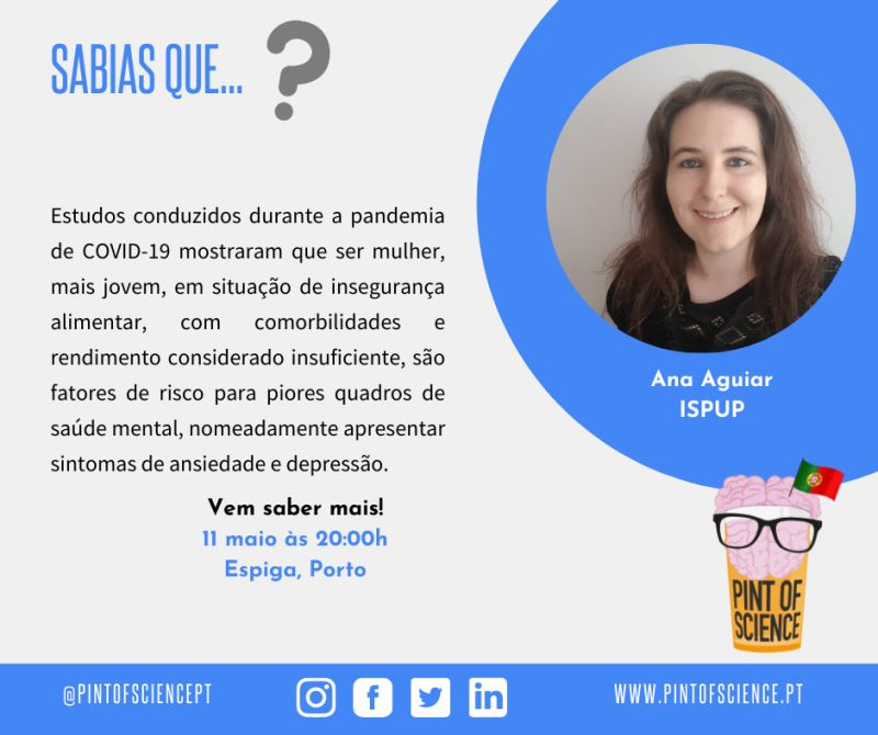 pintofsciencePT's tweet photo. Ana Aguiar vem falar-nos sobre COVID-19 e saúde pública e mental.
11 de Maio, às 20:00, no Espiga.
#pint22 #pintworld #posPT #porto #cartaz #scicomm #scicommpt #cabecinhapensadora #ciencia #sciencefiction https://t.co/AWZifqyEi9