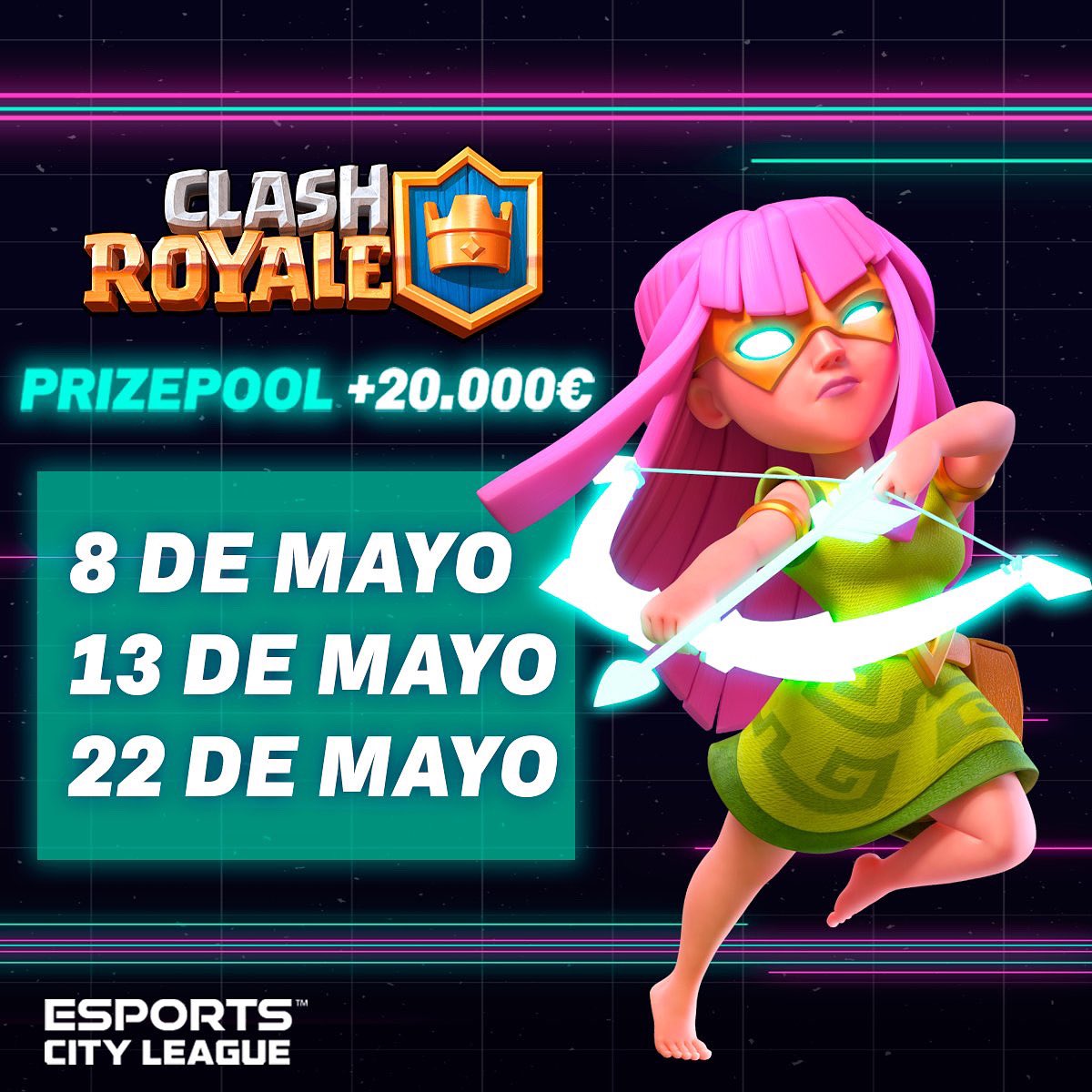 esportscityfest's tweet photo. El domingo comenzamos con el challenge de CLASH ROYALE ‼️⏰

Tienes que descargarte la aplicación y registrarte en el torneo 👀

Solo así conseguirás entrar en el sorteo de: 

🔹1 AÑO DE MONSTER GRATIS

🔹Tarjetas de Amazon de 50€

¿Cuáles son los pasos? Abrimos hilo 👇🏼 https://t.co/gITPcifnQB