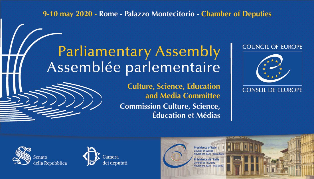 Montecitorio's tweet photo. Lunedì 9 e martedì 10 maggio la Commissione #Cultura dell'Assemblea parlamentare del #ConsigliodEuropa si riunisce a Montecitorio, nell'ambito del semestre di Presidenza italiana. Al centro temi del dialogo interculturale e rapporto tra #giovani e #media https://t.co/NjBJopdSRS https://t.co/PP7nd7WtfI