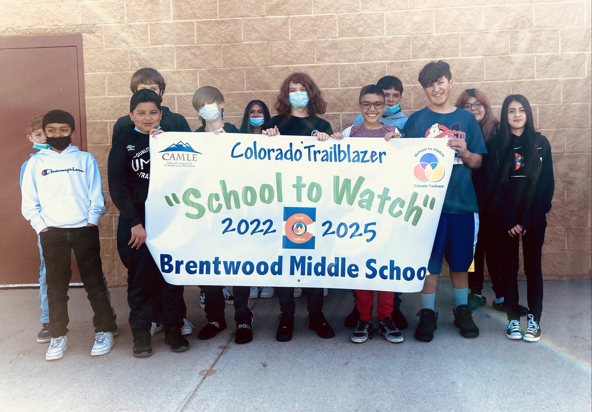 camlecolorado's tweet photo. Congratulations to Brentwood Middle School, recognized as a 2022 Colorado Trailblazer #SchooltoWatch! You are truly a model school, and we look forward to honoring you in Washington, DC this June! @greeleyschools #educolo @MGForumSTW https://t.co/EdQKZr5Bfq