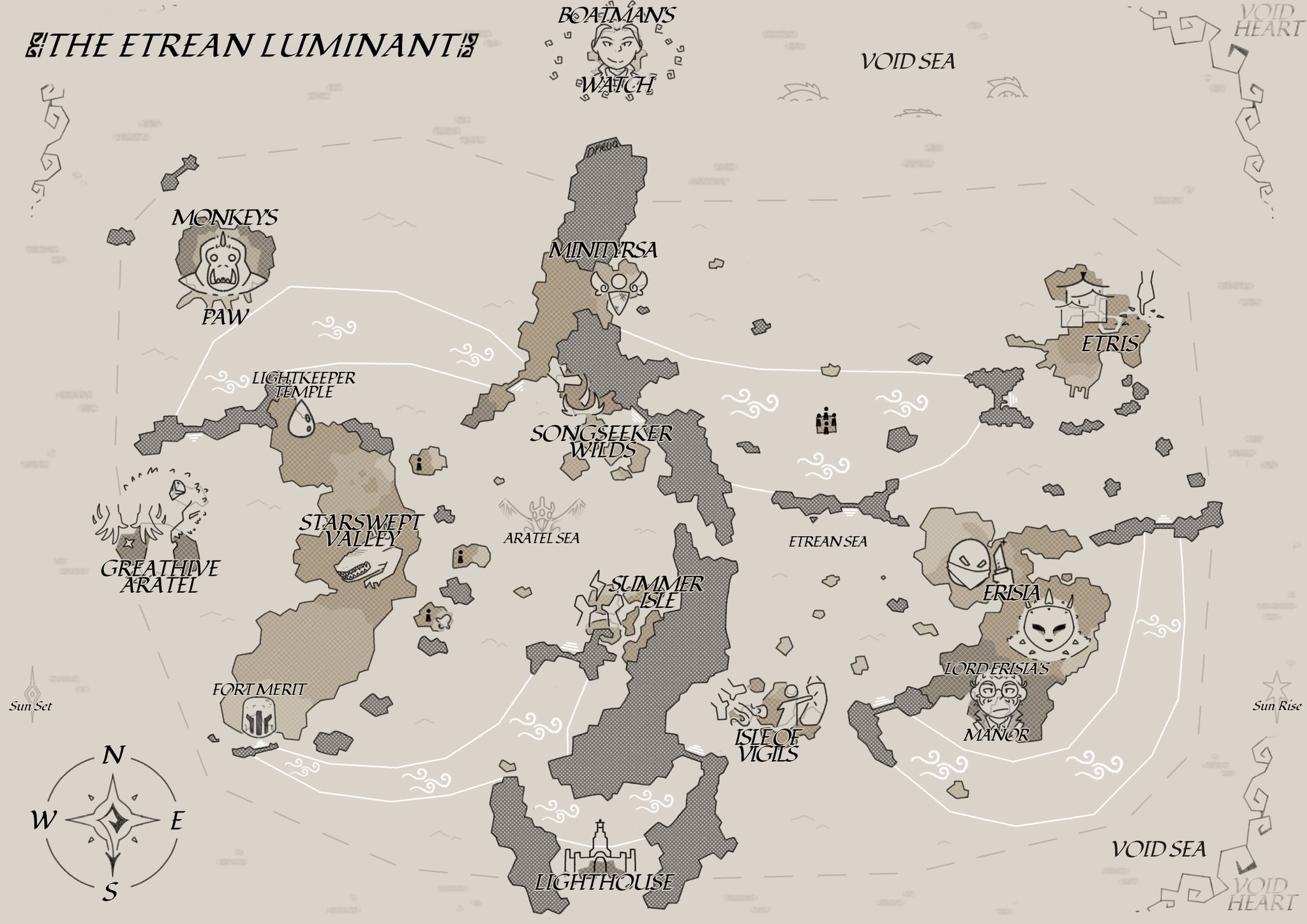 Isco  Comms full on X: Spent 2 weeks working on this, a map of the etrean  luminant of @Deepwoken Front and back will be in comments if anyone wants  to print